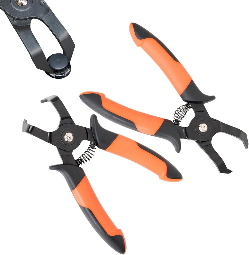 PLATATO 2 PCS Push Pin Pliers Set Auto Panel Clip and Trim Removal Tool Includes 30 Degree and 80 Degree Pliers Easily Removes Plastic Fasteners and Rivets - Image 1